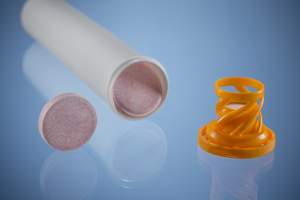 Romaco Siebler technology for packing fragile effervescent tablets into tubes. Image Romaco
